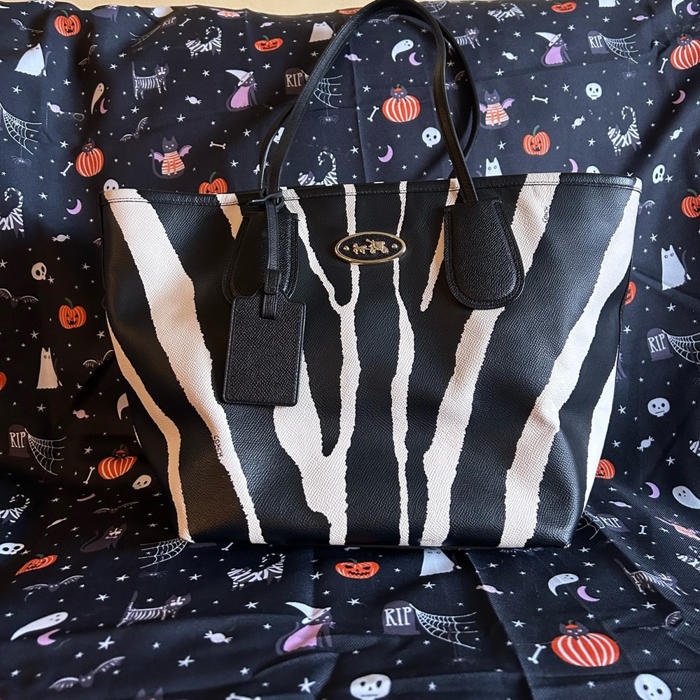 Coach Zebra Tote